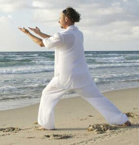 Tai Chi on the beach